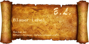 Blaser Lehel névjegykártya